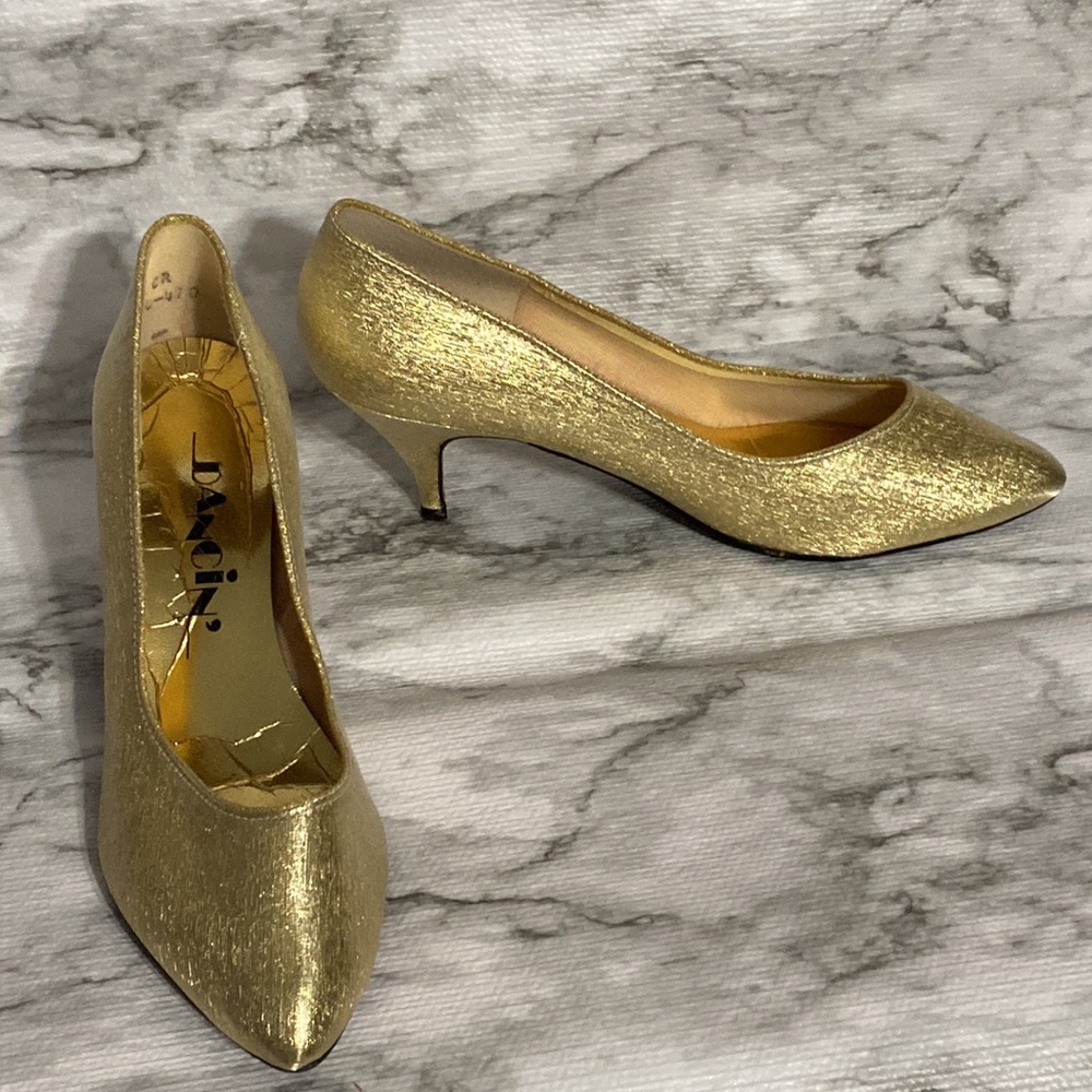Dancin golden high heels shoes ,size 9.5
